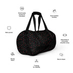 Daemon Luxury Speckled Diamonds Borsone Micro gym bag with all-over white print, durable fabric, and sleek design.