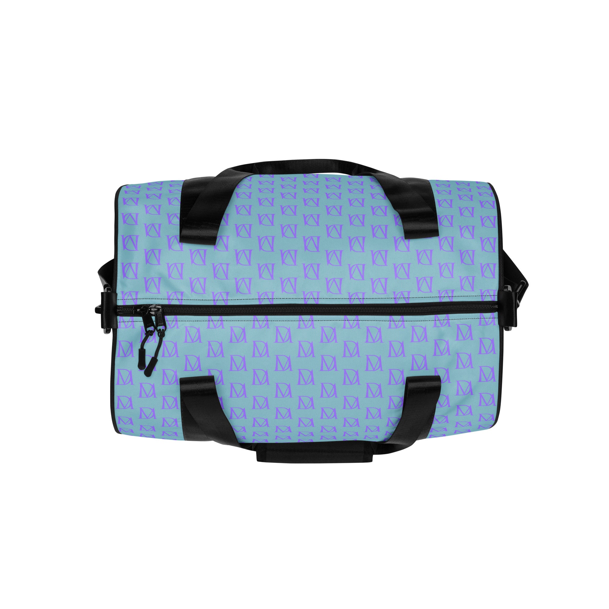 Daemon Luxury Pacifica Illusion oceanic hologram gym bag with all-over white print, stylish and spacious for workout essentials.