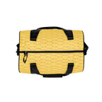 Daemon Luxury Pacifica Solar Butter Borsone Micro gym bag with all-over white print, durable fabric, and spacious design for workout gear.