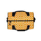 All-over print Daemon Luxury Frosted Diamonds gym bag with white top and durable handles, featuring a stylish diamond pattern.