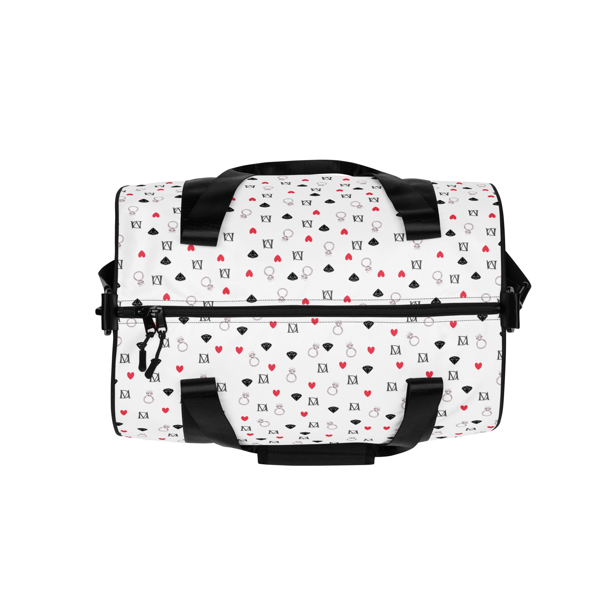 Daemon Luxury Speckled Diamonds Artica Blizzard Borsone Micro gym bag with all-over white print and diamond pattern design