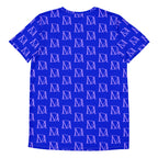 Daemon Luxury ELECTRICA Lilac Relay men's athletic T-shirt with all-over print, white background, back view.