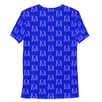 Daemon Luxury ELECTRICA Lilac Relay men's athletic T-shirt with all-over print, white fabric, back view.