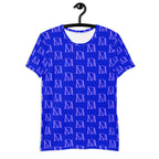 Daemon Luxury ELECTRICA Lilac Relay men's athletic T-shirt with all-over print, white front, and vibrant design.