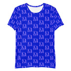 Daemon Luxury ELECTRICA Lilac Relay men's athletic T-shirt with all-over print, white front, and bold graphic design.