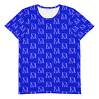 Daemon Luxury ELECTRICA Lilac Relay men's athletic T-shirt with all-over print, white background, front view.