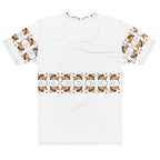 Daemon Luxury Honeybee Shores Premio il Man men's white crew neck T-shirt with all-over print, front and back design.