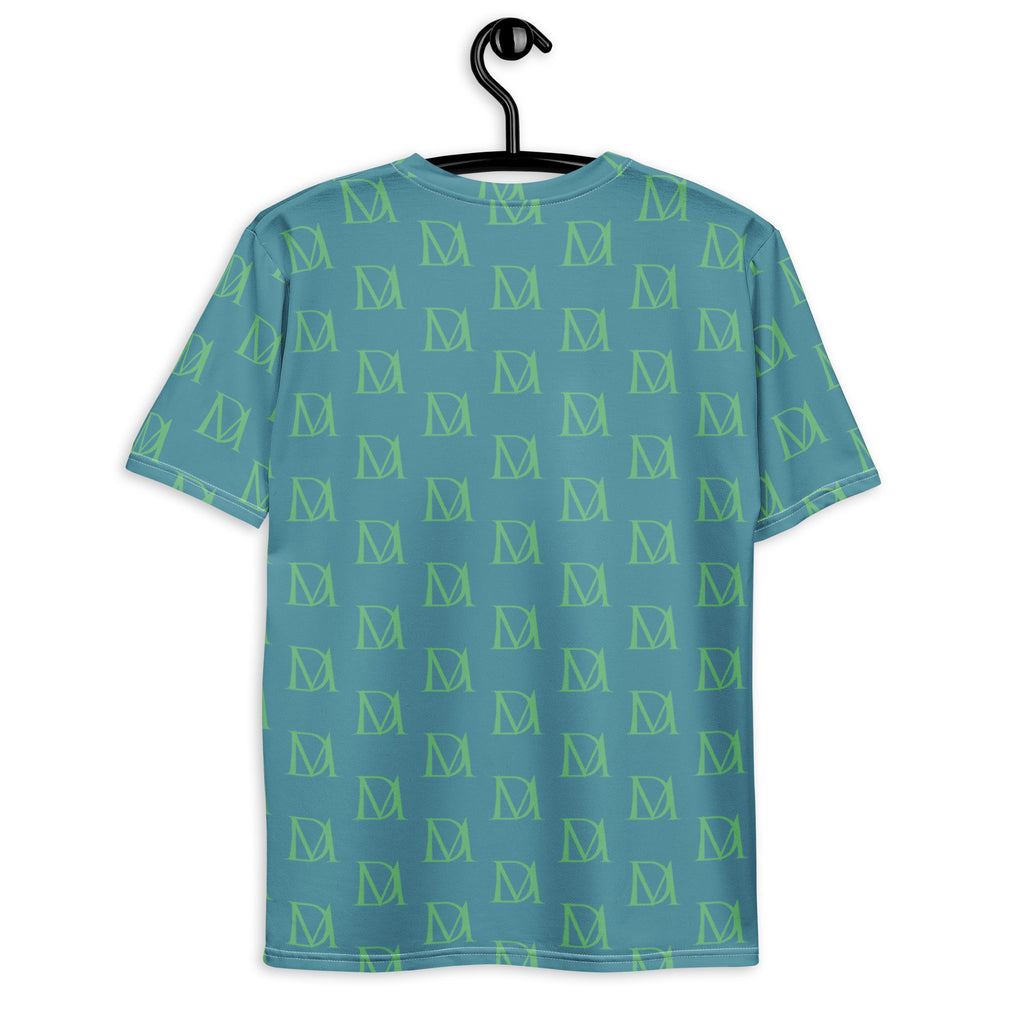 Daemon Luxury Pacifico Duringo Relay men's white crew neck T-shirt with all-over print design, back view.