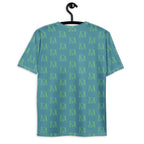 Daemon Luxury Pacifico Duringo Relay men's white crew neck T-shirt with all-over print design, back view.