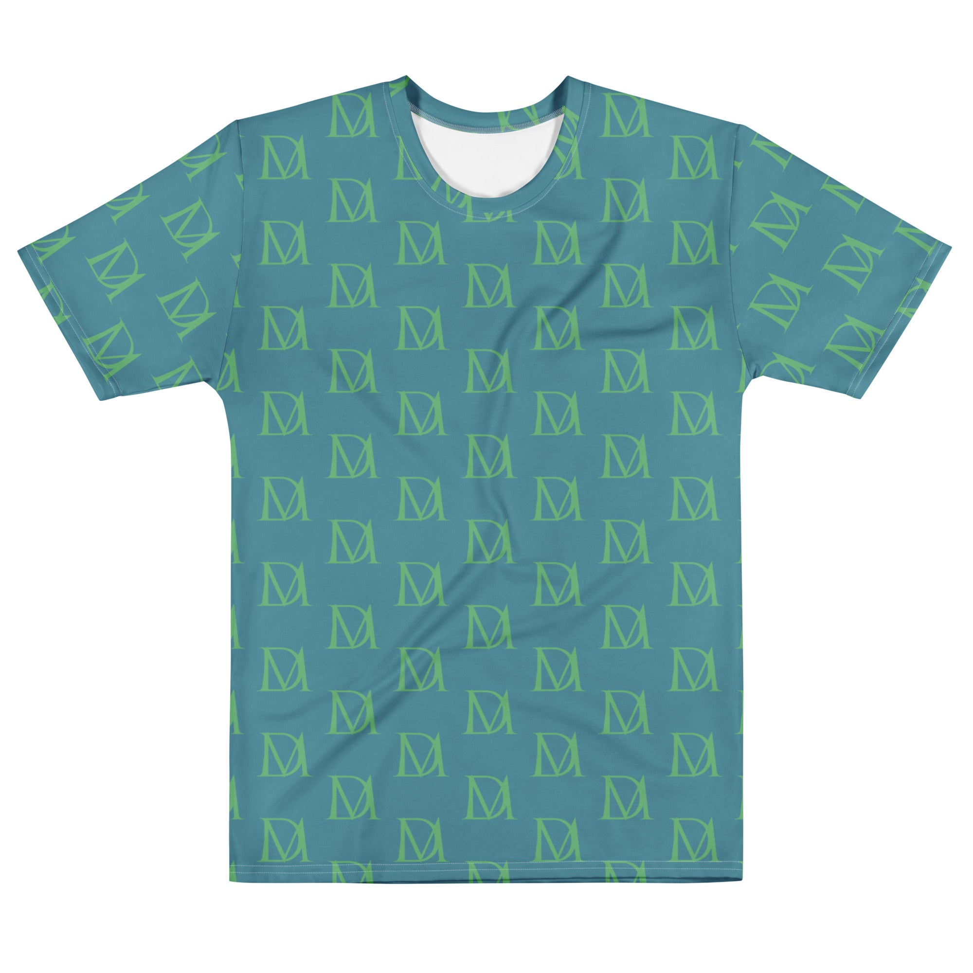 White men's crew neck T-shirt with all-over Pacifico Duringo Relay Premio il Man print by Daemon Luxury.