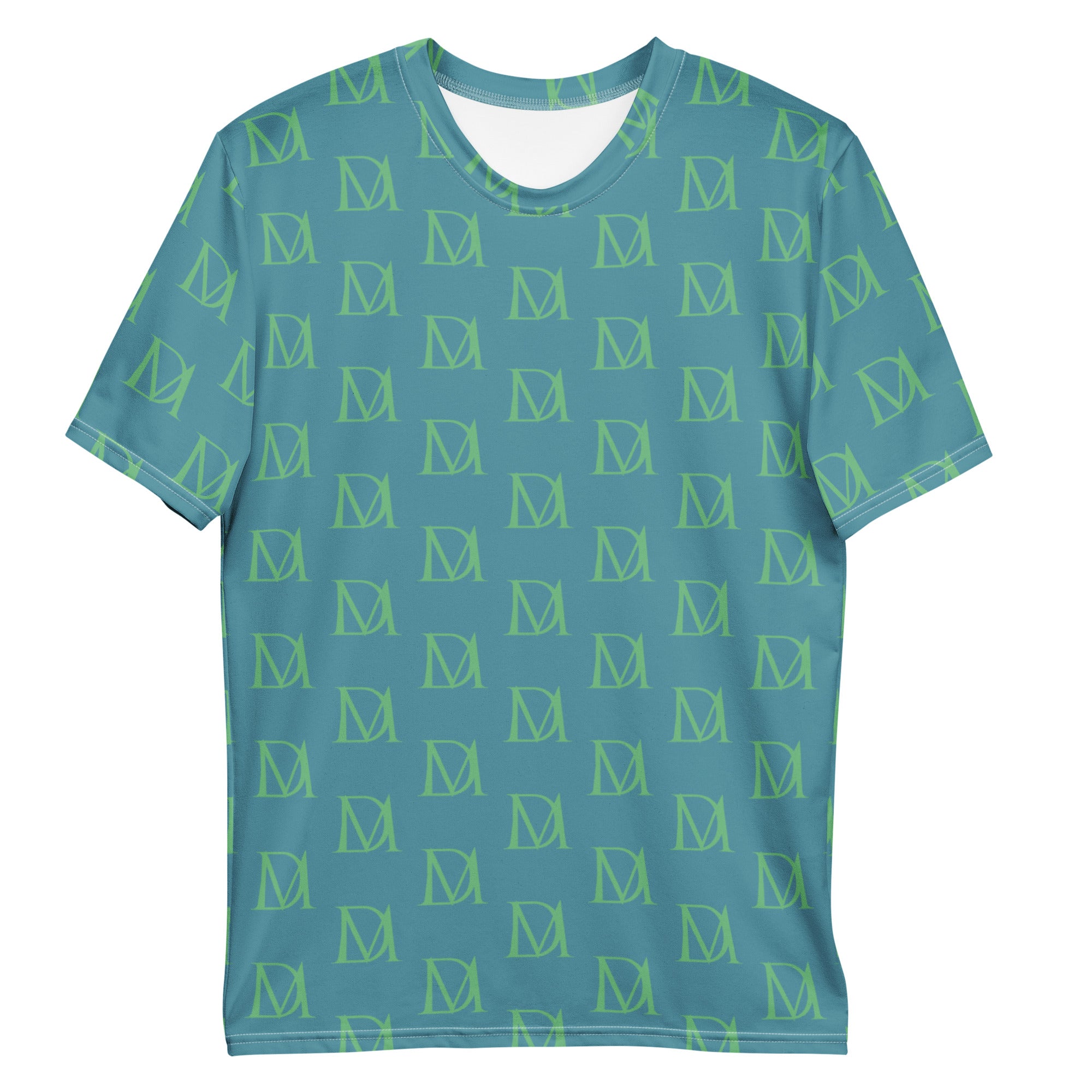White men's crew neck T-shirt by Daemon Luxury featuring all-over Pacifico Durante Relay Premio il Man print design on front.