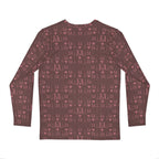 Men's long sleeve shirt by Daemon Luxury with all-over Dim Horizon Premio il Man print, shown from the back.