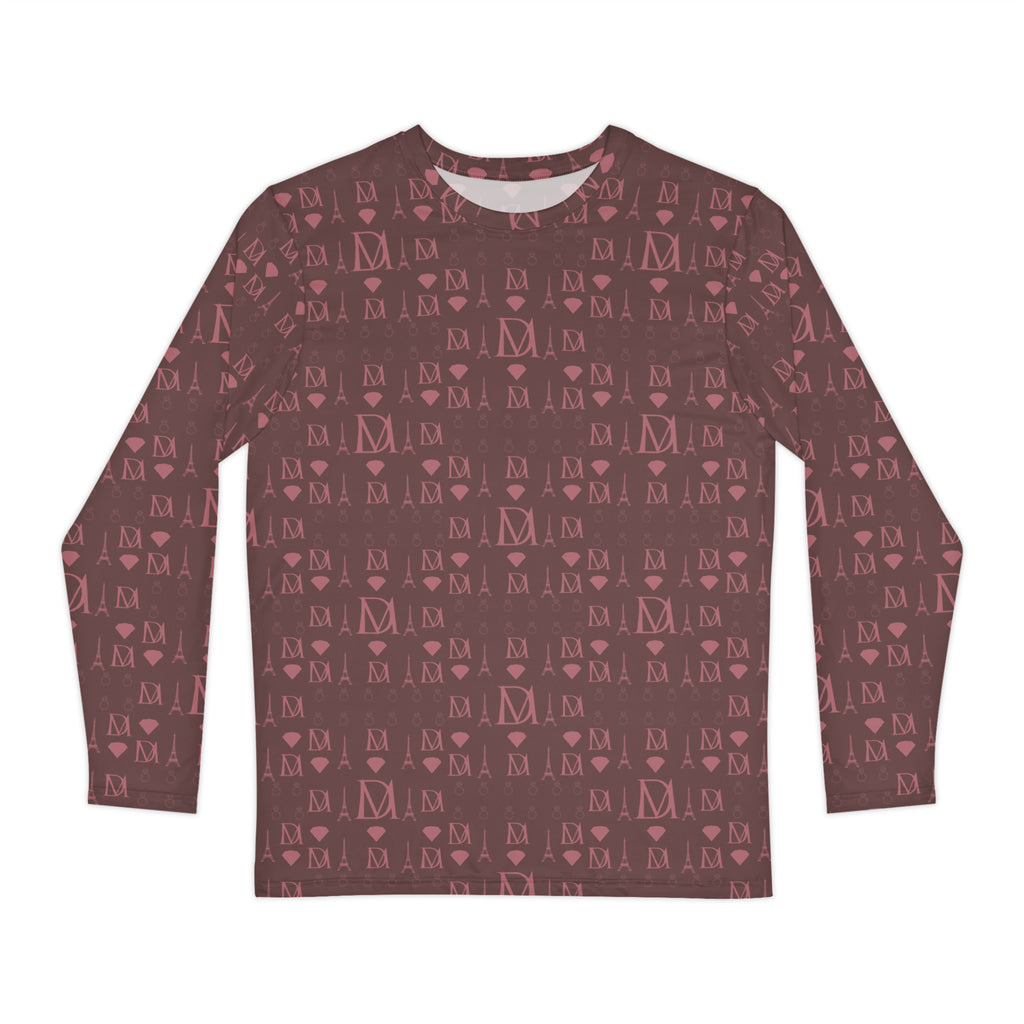 All-over print men's long sleeve shirt from Daemon Luxury's Dim Horizon Premio il Man collection, featuring a detailed front design.