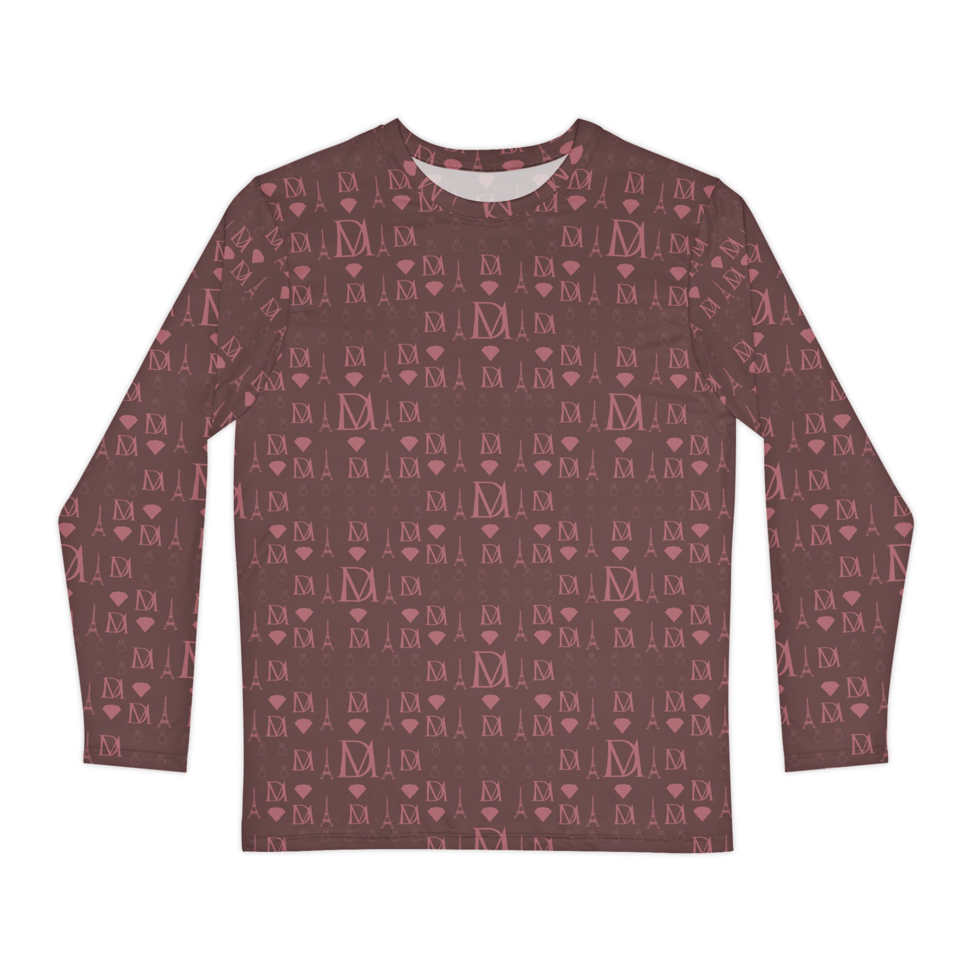 All-over print men's long sleeve shirt from Daemon Luxury's Dim Horizon Premio il Man collection, featuring a detailed front design.