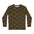 Daemon Luxury Sun Glow California men's long sleeve shirt with vibrant all-over print, front view showcasing bold design.