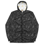 Daemon Autumn Dim men's windbreaker with all-over black print, lightweight jacket perfect for fall weather.
