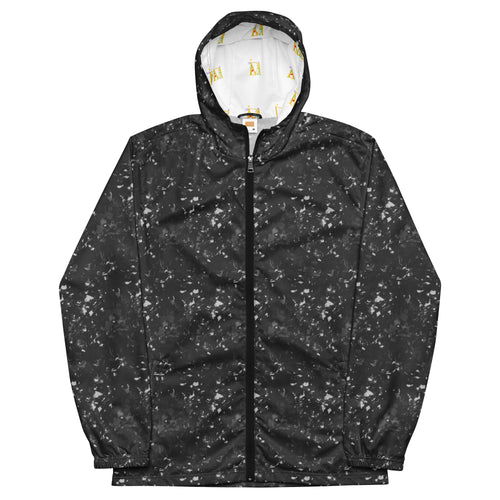 Daemon Autumn Dim men's windbreaker with all-over black print, lightweight jacket perfect for fall weather.
