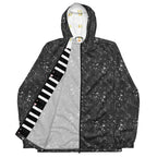 Daemon Autumn Dim men's windbreaker with all-over black print, lightweight outdoor jacket for stylish protection against the elements.