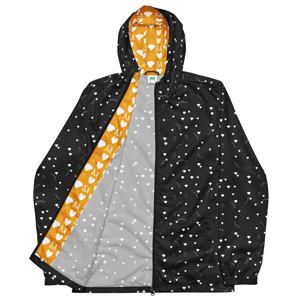 Daemon Luxury Florette Rebirth Stealth Era men's black windbreaker with all-over floral print front view