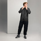 Daemon Luxury Florette Rebirth Stealth Era men's black windbreaker with all-over floral print front detail