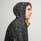 Daemon Luxury Florette Rebirth Stealth Era men's black windbreaker with all-over floral print and lightweight design.