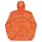 Daemon Luxury Picasso Mirrors Solar Magenta windbreaker jacket with all-over print, shown from the back.