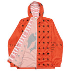 Daemon Angelic Fire men's windbreaker with all-over white print, lightweight and stylish for casual wear.