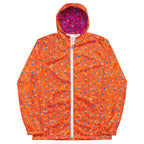 Daemon Luxury Picasso Mirrors Solar Magenta men's windbreaker with all-over print, white front design, lightweight and stylish.