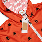 Daemon Angelic Fire men's windbreaker with all-over angelic fire print, lightweight white jacket perfect for casual wear.