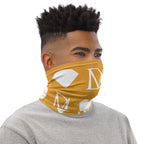 White Daemon Frosted Diamonds Tarmin Honeybees neck gaiter with an all-over diamond and honeybee print, designed for versatile wear.