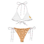 Daemon Luxury Florette Rebirth Sienna Dulce Scusa recycled string bikini with all-over white print, back view