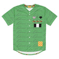 Recycled white unisex baseball jersey featuring a honeybee California signature gardens all-over print by Daemon Luxury.
