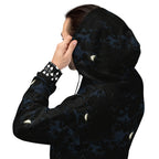 All-over print white Daemon Luxury Nightcrawler Coordinate hoodie with hood and long sleeves, unisex casual design.