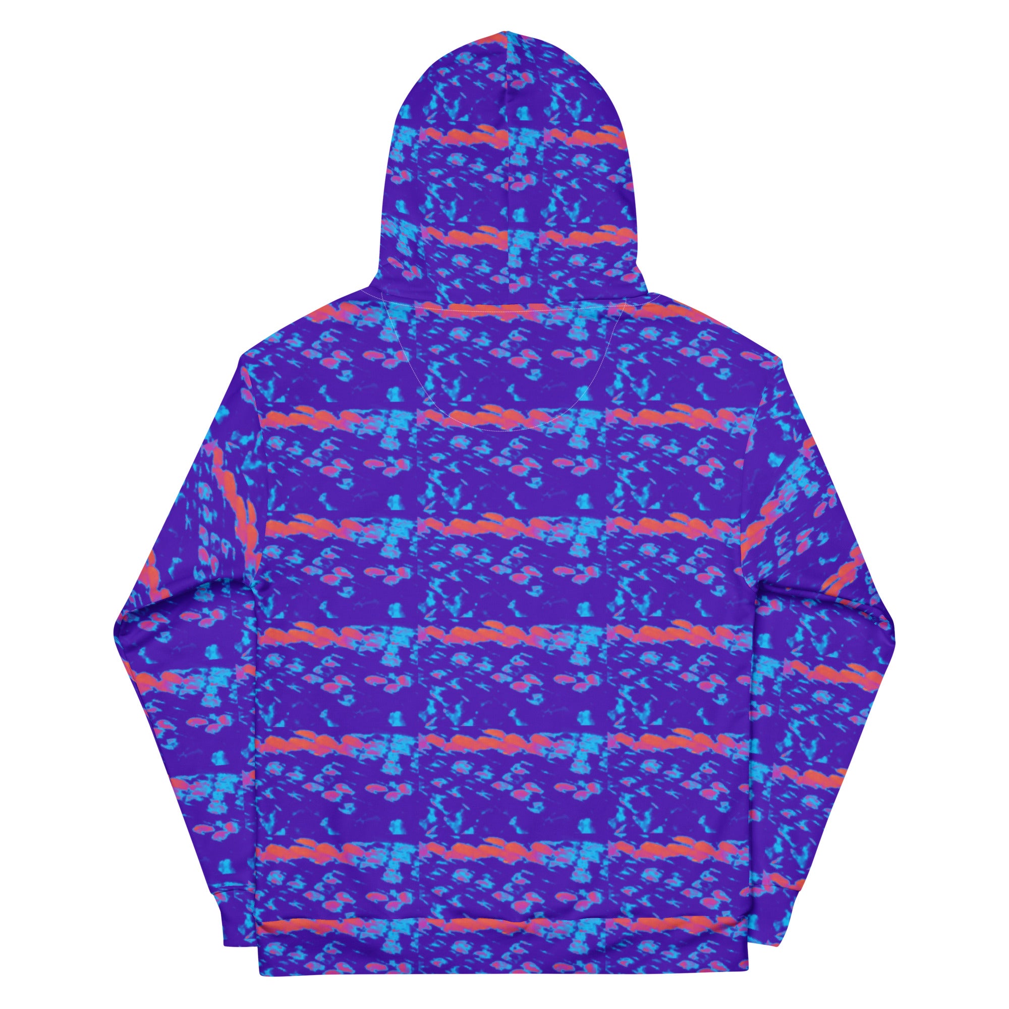 Daemon Serpentine Columbiana Therma .2 unisex hoodie with all-over white recycled print and hood, casual and eco-friendly style
