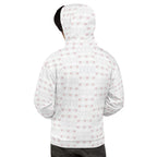 Daemon Frosted Diamonds Blissful Replay unisex hoodie with all-over recycled print and white back design.