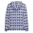 Unisex white recycled hoodie with all-over gloomy runners print, featuring a hood and front pocket by Daemon.