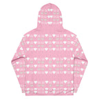 White Daemon Frosted Diamonds cotton candy hoodie with all-over print and recycled fabric, featuring a unisex casual design.