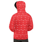 Recycled white unisex hoodie with all-over frosted diamond pattern and hood, designed by Daemon under the Venus collection.