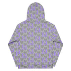 Unisex recycled hoodie with all-over cloudy grey 5 Star System print, featuring a hood and casual fit by Daemon Luxury.