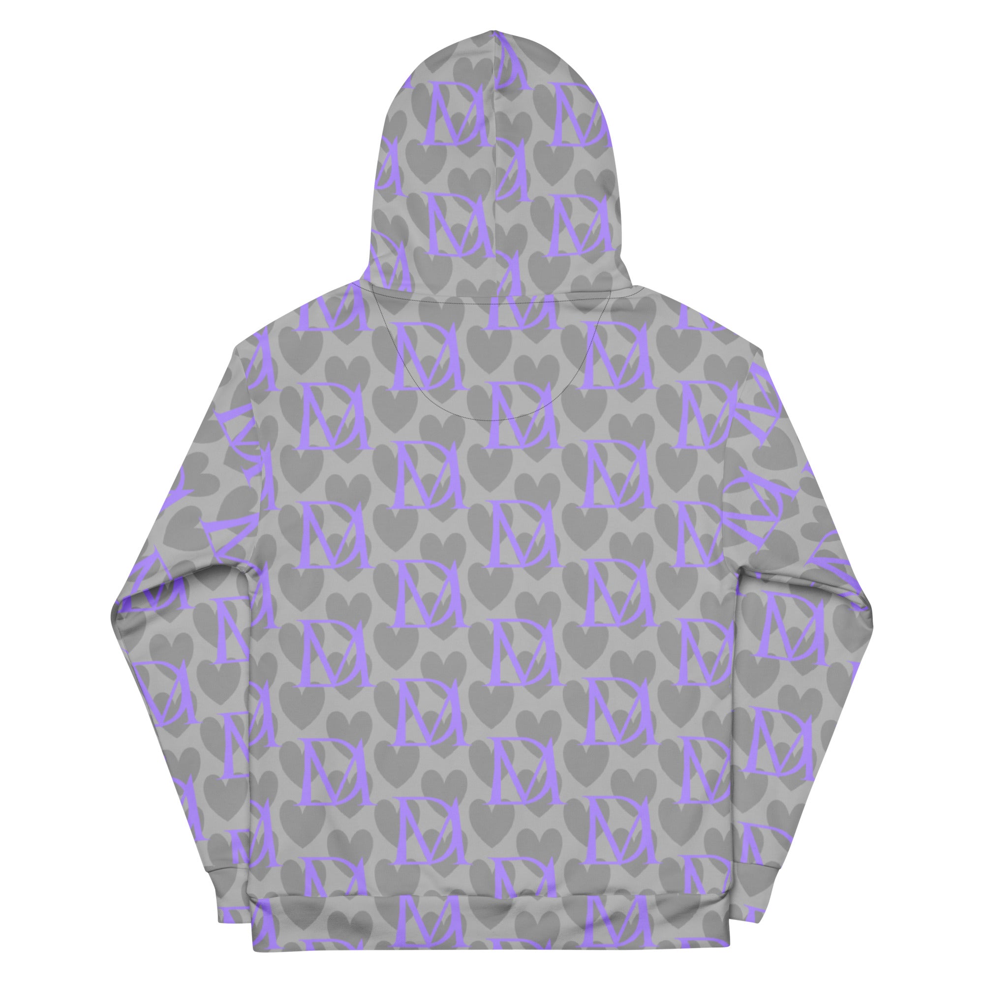 Unisex recycled hoodie with all-over cloudy grey 5 Star System print, featuring a hood and casual fit by Daemon Luxury.