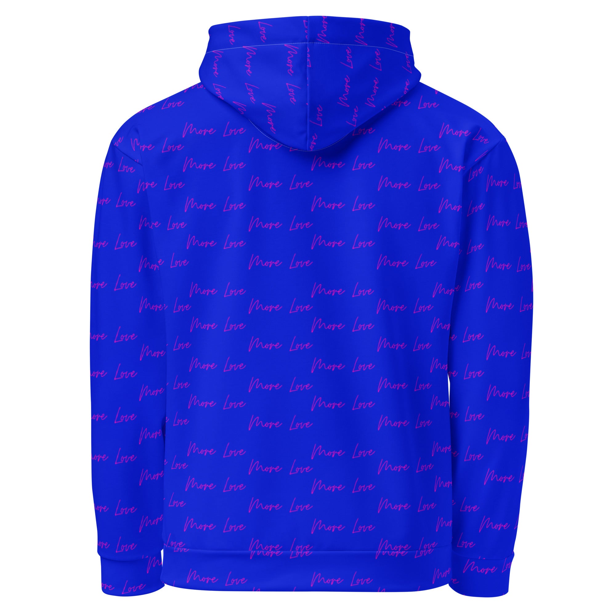 Recycled white unisex hoodie with all-over print featuring the ELECTRICA signature move logo by Daemon Luxury.