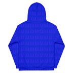 Daemon Luxury ELECTRICA unisex hoodie with all-over recycled print, white background, featuring bold electrical-inspired design.