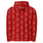 Daemon Luxury Supreme Models Initial Ringers hoodie, all-over-print white recycled unisex hoodie with bold graphic design.