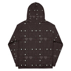 Daemon Luxury Supreme Models Lazey Hazey unisex white recycled hoodie with all-over print, featuring a stylish casual design.