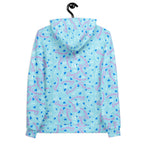 Daemon Luxury Picasso Mirrors solid lakes unisex hoodie with all-over print on white fabric, featuring artistic mirror designs.