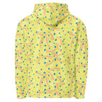 Daemon Luxury Picasso Mirrors Moonstar unisex white hoodie with all-over recycled print and hood, casual and stylish.