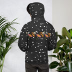 Daemon Luxury Florette Rebirth Honeybee Bliss unisex hoodie with all-over print, recycled fabric, white background, back view