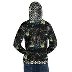 Unisex white hoodie with all-over stitched frames pattern from Daemon Luxury's Panther Canyon collection.