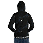 Unisex white Recycled Felpa Cappucio hoodie with all-over Nightcrawler Coordinate Secret Phase print by Daemon Luxury.