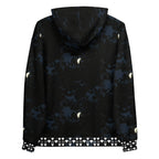 Recycled white unisex hoodie with all-over Nightcrawler Coordinate (Secret Phase) print by Daemon Luxury.